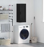 VidaXL Wandkast Zwart Eiken 34,5 x 34 x 90 cm Bewerkt hout