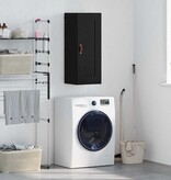 VidaXL Wandkast Zwart Eiken 34,5 x 34 x 90 cm Bewerkt hout