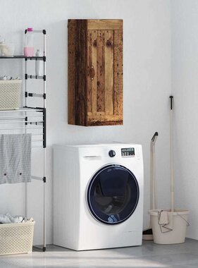 VidaXL Wandkast Oud Hout 34,5 x 34 x 90 cm Bewerkt hout