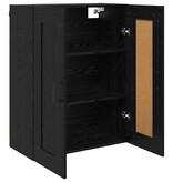 VidaXL Wandkast Zwart Eiken 69,5 x 34 x 90 cm Bewerkt hout