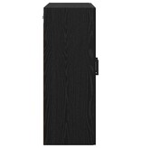 VidaXL Wandkast Zwart Eiken 69,5 x 34 x 90 cm Bewerkt hout