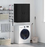 VidaXL Wandkast Zwart Eiken 69,5 x 34 x 90 cm Bewerkt hout