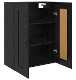 VidaXL Wandkast Zwart Eiken 69,5 x 34 x 90 cm Bewerkt hout