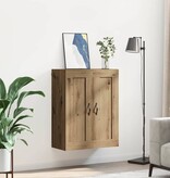 VidaXL Wandkast Artisan Eiken 69,5 x 34 x 90 cm Bewerkt hout