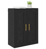 VidaXL Wandkast Zwart Eiken 69,5 x 34 x 90 cm Bewerkt hout
