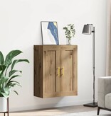 VidaXL Wandkast Artisan Eiken 69,5 x 34 x 90 cm Bewerkt hout