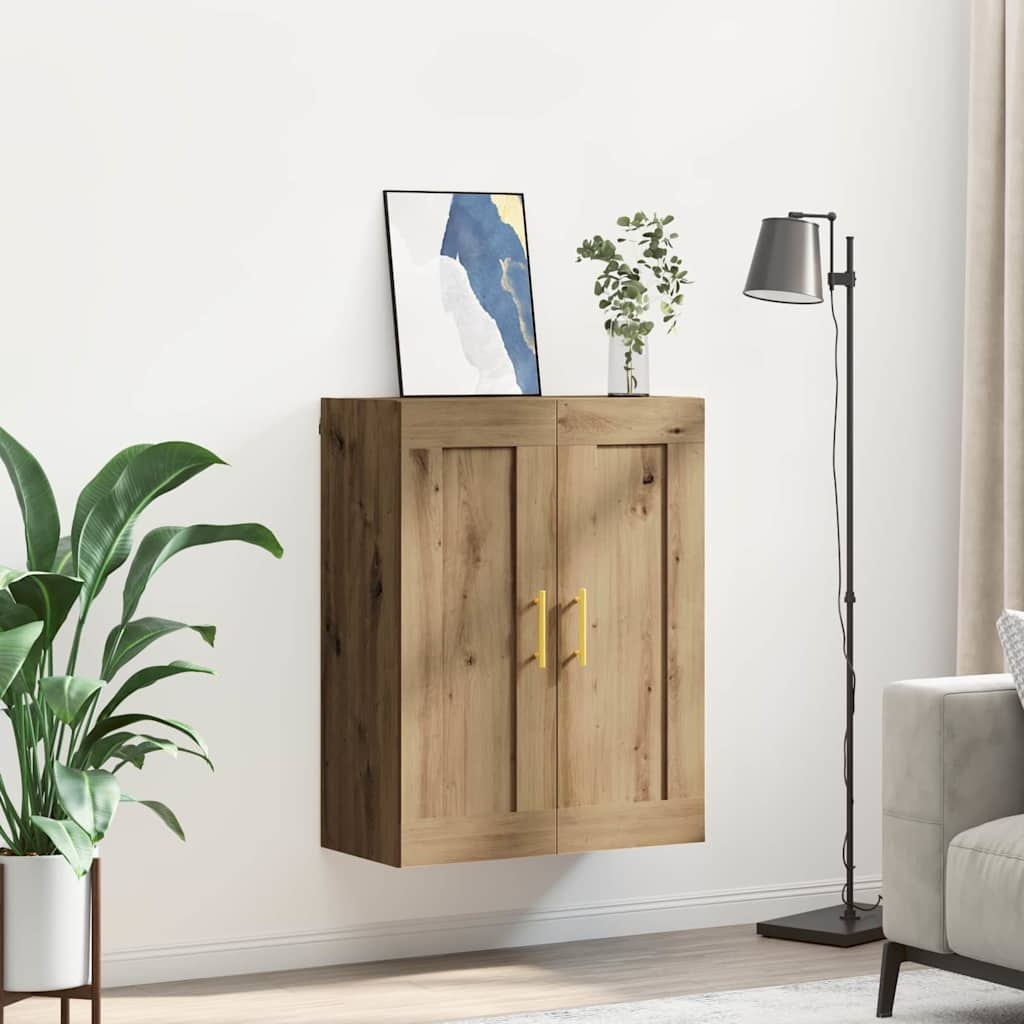 VidaXL Wandkast Artisan Eiken 69,5 x 34 x 90 cm Bewerkt hout