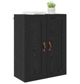 VidaXL Wandkast Zwart Eiken 69,5 x 34 x 90 cm Bewerkt hout