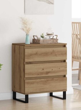 VidaXL Dressoir met lade Artisan Eiken 60 x 35 x 70 cm Bewerkt hout