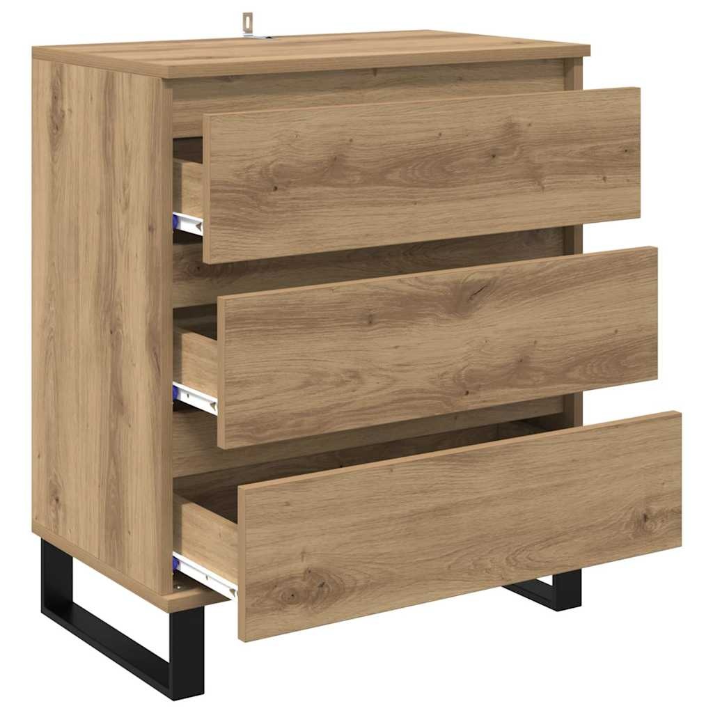 VidaXL Dressoir met lade Artisan Eiken 60 x 35 x 70 cm Bewerkt hout