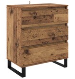 VidaXL Dressoir met lade Oud Hout 60 x 35 x 70 cm Bewerkt hout