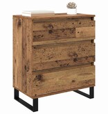 VidaXL Dressoir met lade Oud Hout 60 x 35 x 70 cm Bewerkt hout