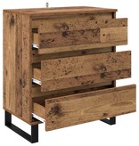 VidaXL Dressoir met lade Oud Hout 60 x 35 x 70 cm Bewerkt hout