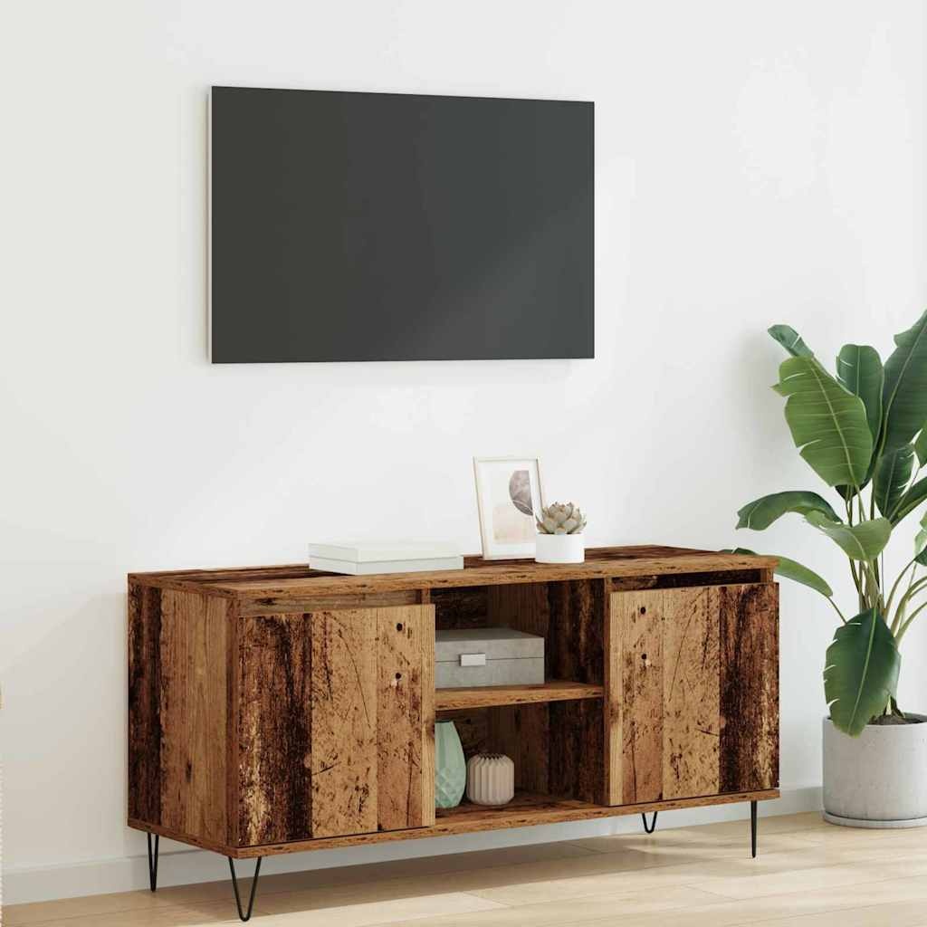 VidaXL TV-kast Oud Hout 104 x 35 x 50 cm Bewerkt hout