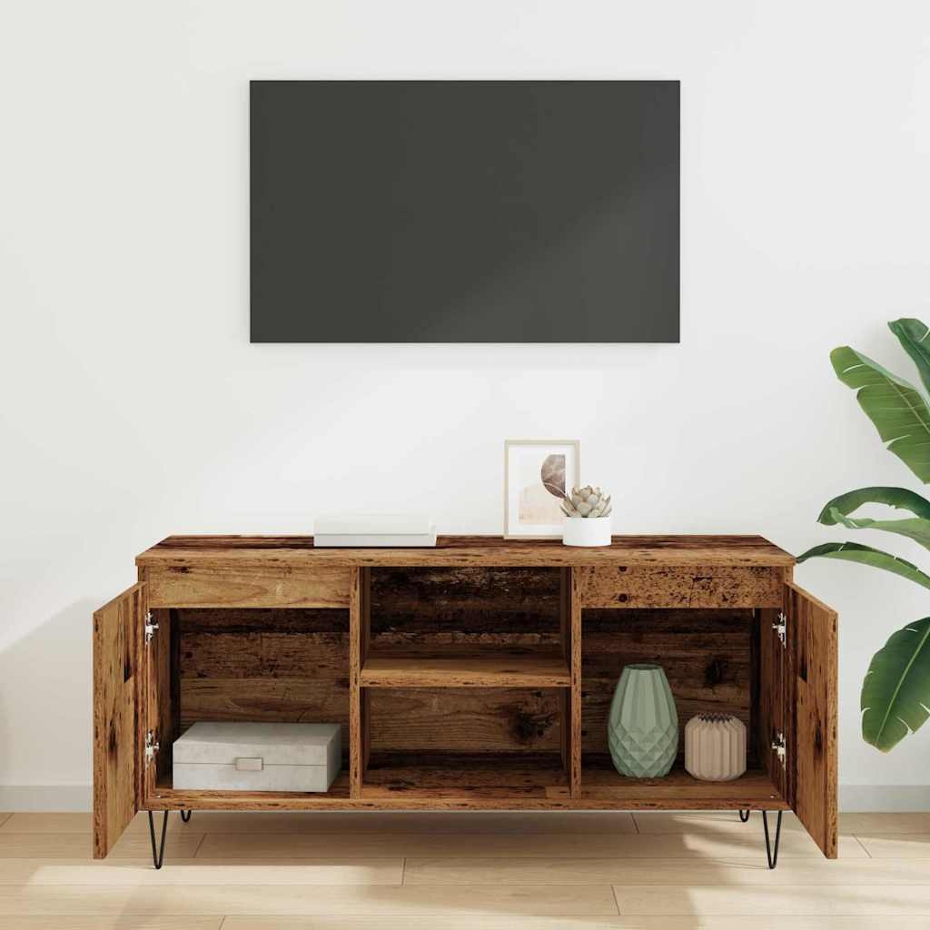 VidaXL TV-kast Oud Hout 104 x 35 x 50 cm Bewerkt hout