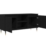 VidaXL TV-kast Zwart Eiken 104 x 35 x 50 cm Bewerkt hout
