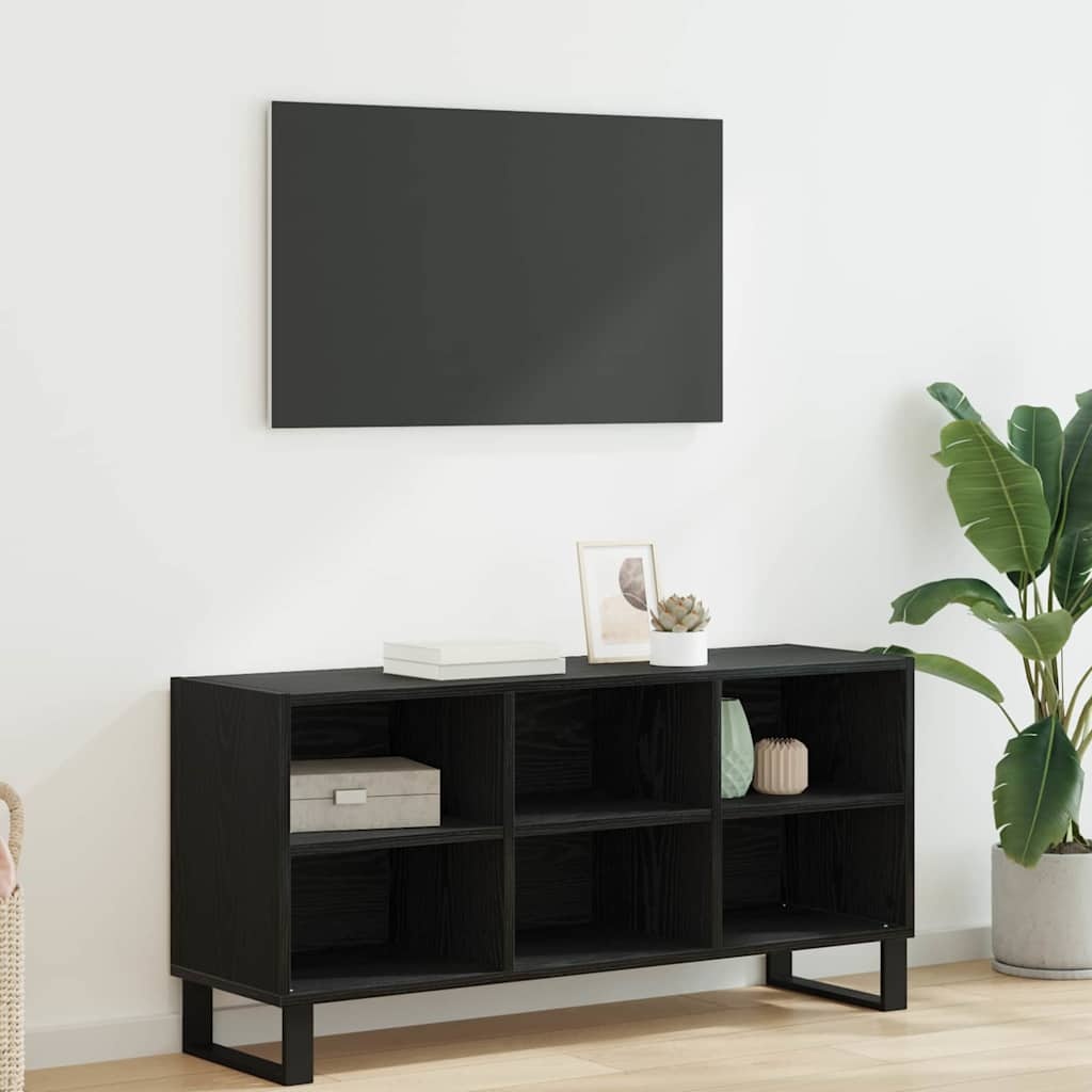 VidaXL TV-kast Zwart Eiken 103,5 x 30 x 50 cm Bewerkt hout