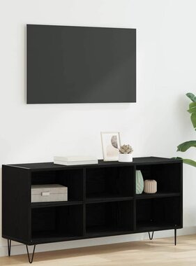VidaXL TV-kast Zwart Eiken 103,5 x 30 x 50 cm Bewerkt hout