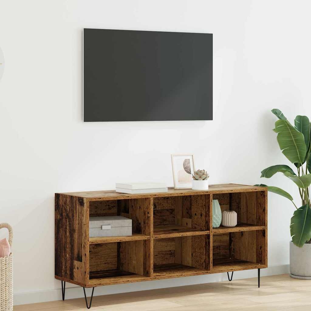 VidaXL TV-kast Oud Hout 103,5 x 30 x 50 cm Bewerkt hout
