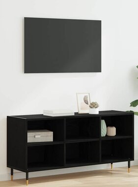 VidaXL TV-kast Zwart Eiken 103,5 x 30 x 50 cm Bewerkt hout