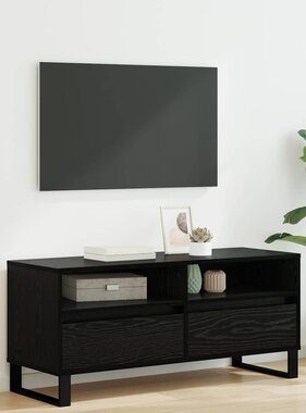 VidaXL TV-kast met lade Zwart Eiken 100 x 34,5 x 44,5 cm