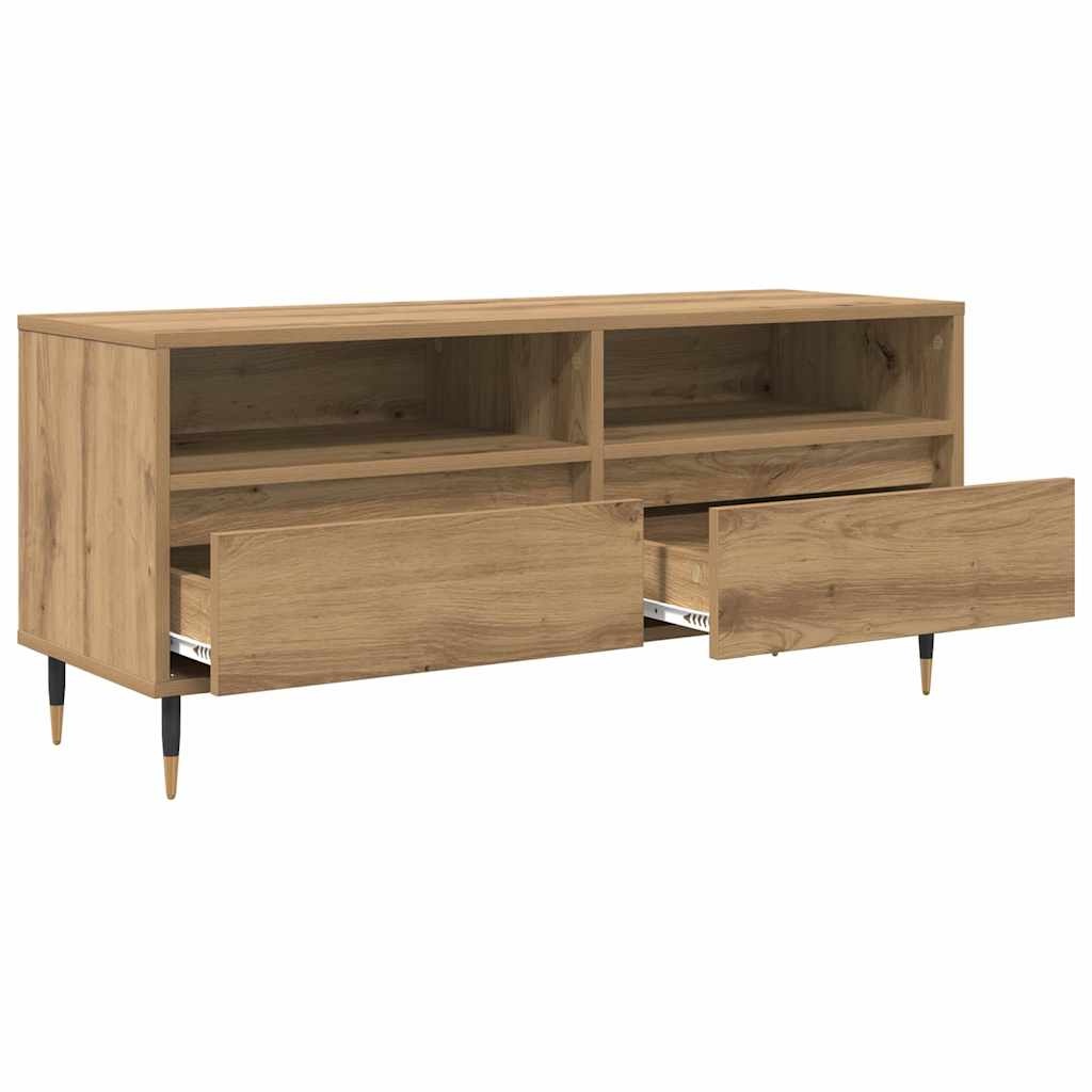 VidaXL TV-kast met lade Artisan Eiken 100 x 34,5 x 44,5 cm