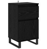 VidaXL Dressoir met lade Zwart eiken 35 x 40 x 70 cm Bewerkt hout