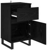 VidaXL Dressoir met lade Zwart eiken 35 x 40 x 70 cm Bewerkt hout