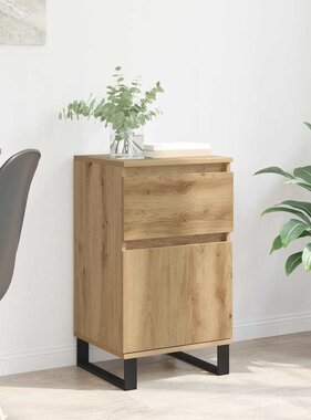 VidaXL Dressoir artisanaal eikenkleurig 35 x 40 x 70 cm Bewerkt hout