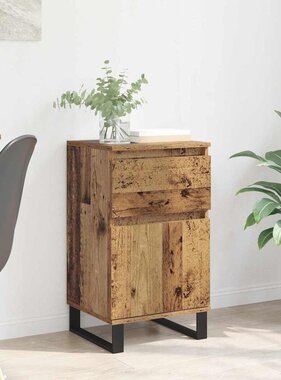 VidaXL Dressoir met lade Oud hout 35 x 40 x 70 cm Bewerkt hout