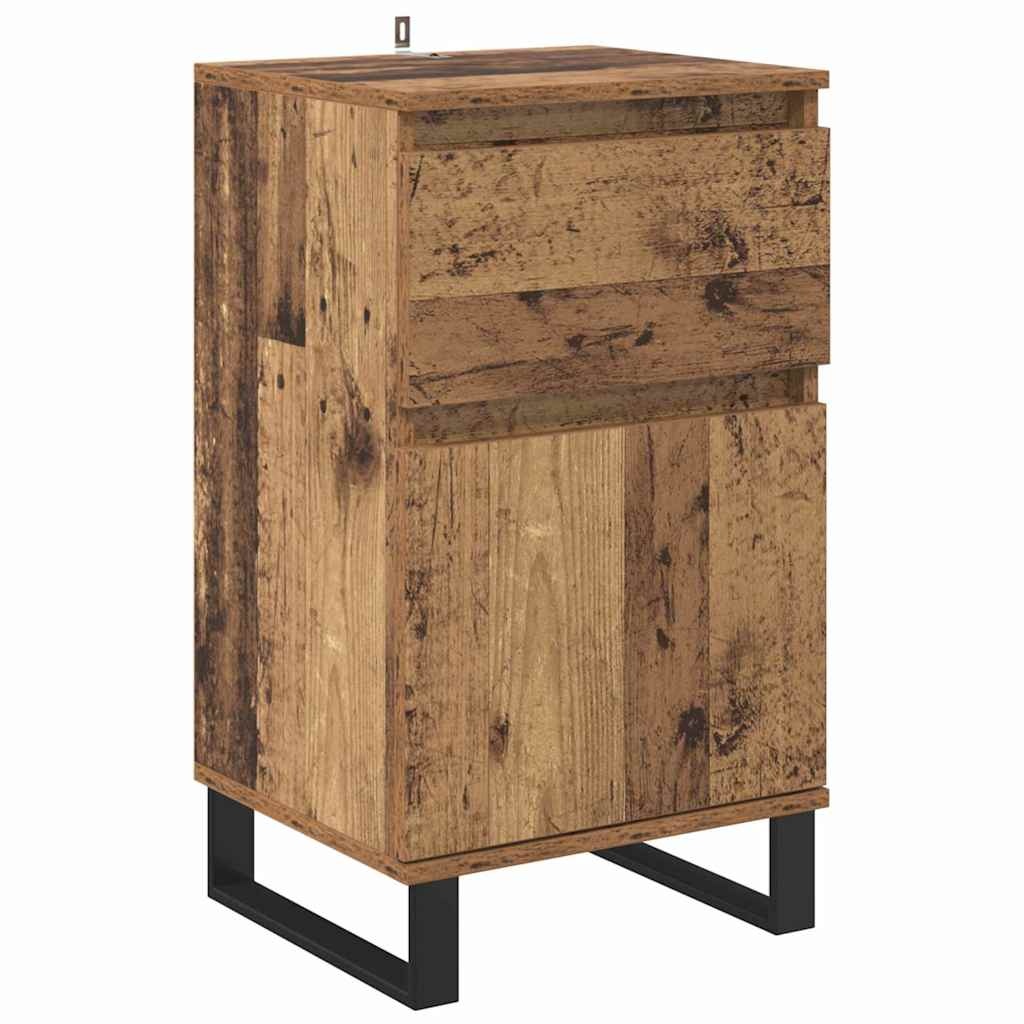 VidaXL Dressoir met lade Oud hout 35 x 40 x 70 cm Bewerkt hout