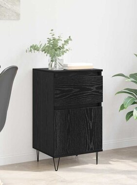 VidaXL Dressoir met lade Zwart eiken 35 x 40 x 70 cm Bewerkt hout