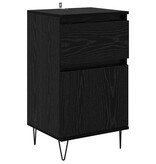 VidaXL Dressoir met lade Zwart eiken 35 x 40 x 70 cm Bewerkt hout