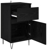 VidaXL Dressoir met lade Zwart eiken 35 x 40 x 70 cm Bewerkt hout