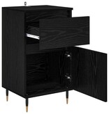 VidaXL Dressoir Zwart Eiken 40 x 35 x 70 cm Gemonteerd hout en ijzer