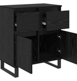 VidaXL Dressoir Zwart Eiken 60 x 35 x 70 cm Gemonteerd hout en ijzer