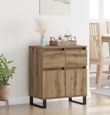 VidaXL Dressoir Artisan Eiken 60 x 35 x 70 cm Gemonteerd hout en ijzer