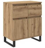 VidaXL Dressoir Artisan Eiken 60 x 35 x 70 cm Gemonteerd hout en ijzer