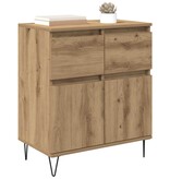 VidaXL Dressoir Artisan Eiken 60 x 35 x 70 cm Gemonteerd hout en ijzer