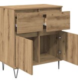 VidaXL Dressoir Artisan Eiken 60 x 35 x 70 cm Gemonteerd hout en ijzer