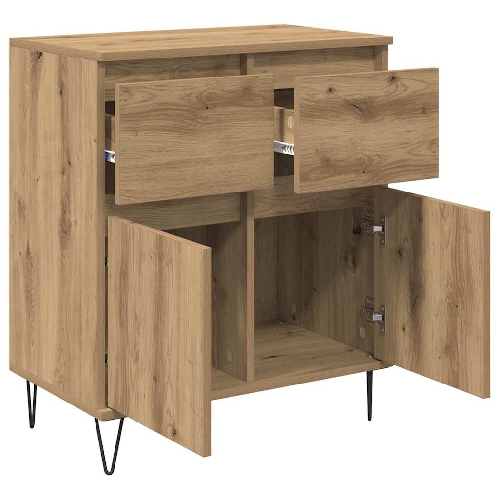 VidaXL Dressoir Artisan Eiken 60 x 35 x 70 cm Gemonteerd hout en ijzer