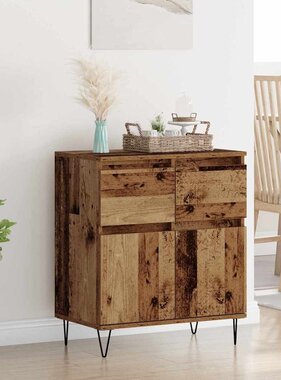VidaXL Dressoir Oud Hout 60 x 35 x 70 cm Gemonteerd hout en ijzer