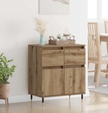 VidaXL Dressoir Artisan Eiken 60 x 35 x 70 cm Gemonteerd hout en ijzer