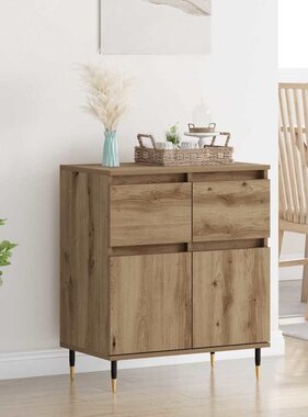 VidaXL Dressoir Artisan Eiken 60 x 35 x 70 cm Gemonteerd hout en ijzer