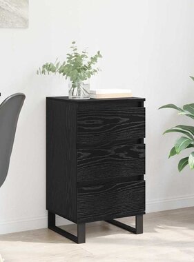 VidaXL Dressoir met lade Zwart eiken Bewerkt hout