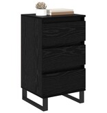 VidaXL Dressoir met lade Zwart eiken Bewerkt hout