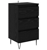 VidaXL Dressoir Zwart Eiken 40 x 35 x 70 cm Gemonteerd hout en ijzer