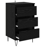 VidaXL Dressoir Zwart Eiken 40 x 35 x 70 cm Gemonteerd hout en ijzer