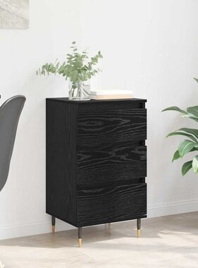 VidaXL Dressoir met lade Zwart eiken 35 x 40 x 70 cm Bewerkt hout