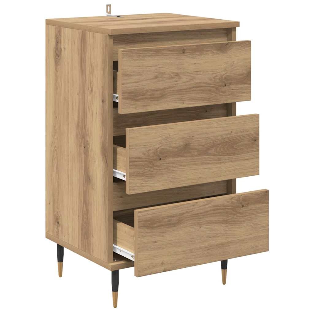VidaXL Dressoir artisanaal eikenkleurig 35 x 40 x 70 cm Bewerkt hout